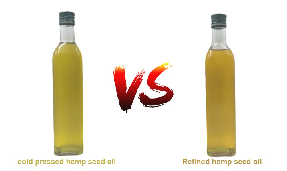 Aceite de semilla de cáñamo frío VS aceite de semilla de cáñamo refinado Cold Hemp seed oil  VS  refine hemp seed oil