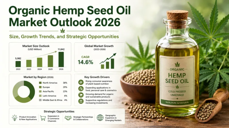 Perspectivas Del Mercado Del Aceite De Semillas De Cáñamo Orgánico 2026: Tamaño, Tendencias De Crecimiento Y Oportunidades Estratégicas Organic Hemp Seed Oil Market Outlook 2026 Size, Growth Trends, And Strategic Opportunities