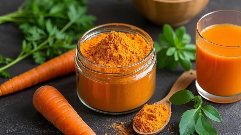 Polvo De Zanahoria Orgánica: Un Impulso Vibrante Para Su Salud Y Bienestar Organic Carrot Powder: A Vibrant Boost To Your Health And Wellness