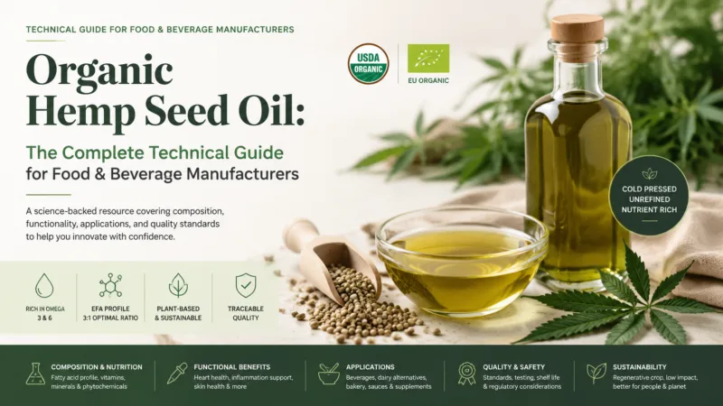 Aceite De Semillas De Cáñamo Orgánico: La Guía Técnica Completa Para Fabricantes De Alimentos Y Bebidas Organic Hemp Seed Oil: The Complete Technical Guide For Food &Amp; Beverage Manufacturers