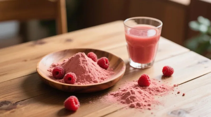 ¿Cuáles Son Los Beneficios Del Polvo De Frambuesa Roja? Polvo De Frambuesa Orgánica Vs. Polvo De Jugo Para La Salud Y El Resplandor Organic Raspberry Powder