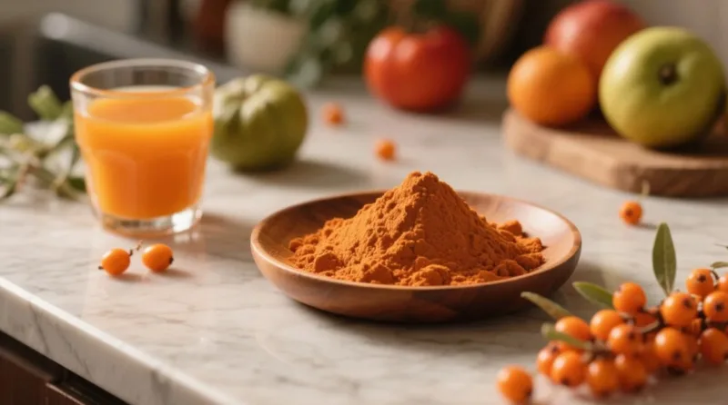 ¿Buscas Un Brillo Dorado Y Un Refuerzo Inmunológico? ¿Has Descubierto El Polvo De Espino Amarillo Orgánico? Organic Sea Buckthorn Powder &Amp; Juice Powder