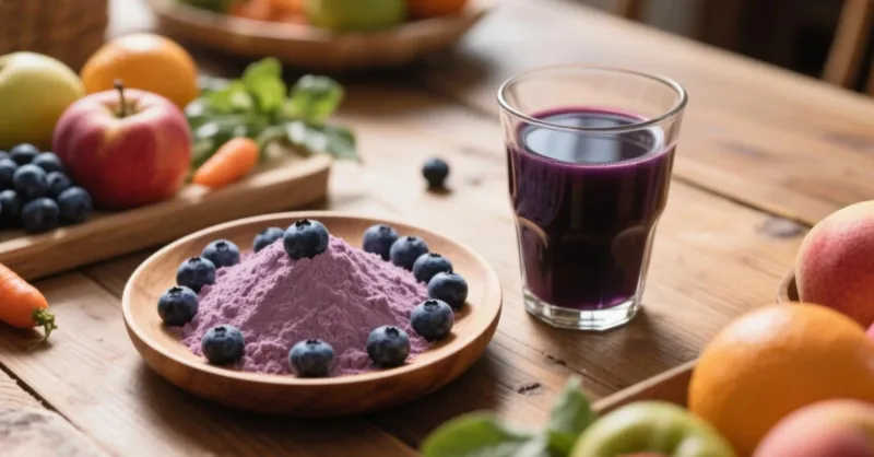 Polvo De Jugo De Arándano Orgánico: Una Forma Natural De Mejorar El Brillo De La Piel Organic Blueberry Powder