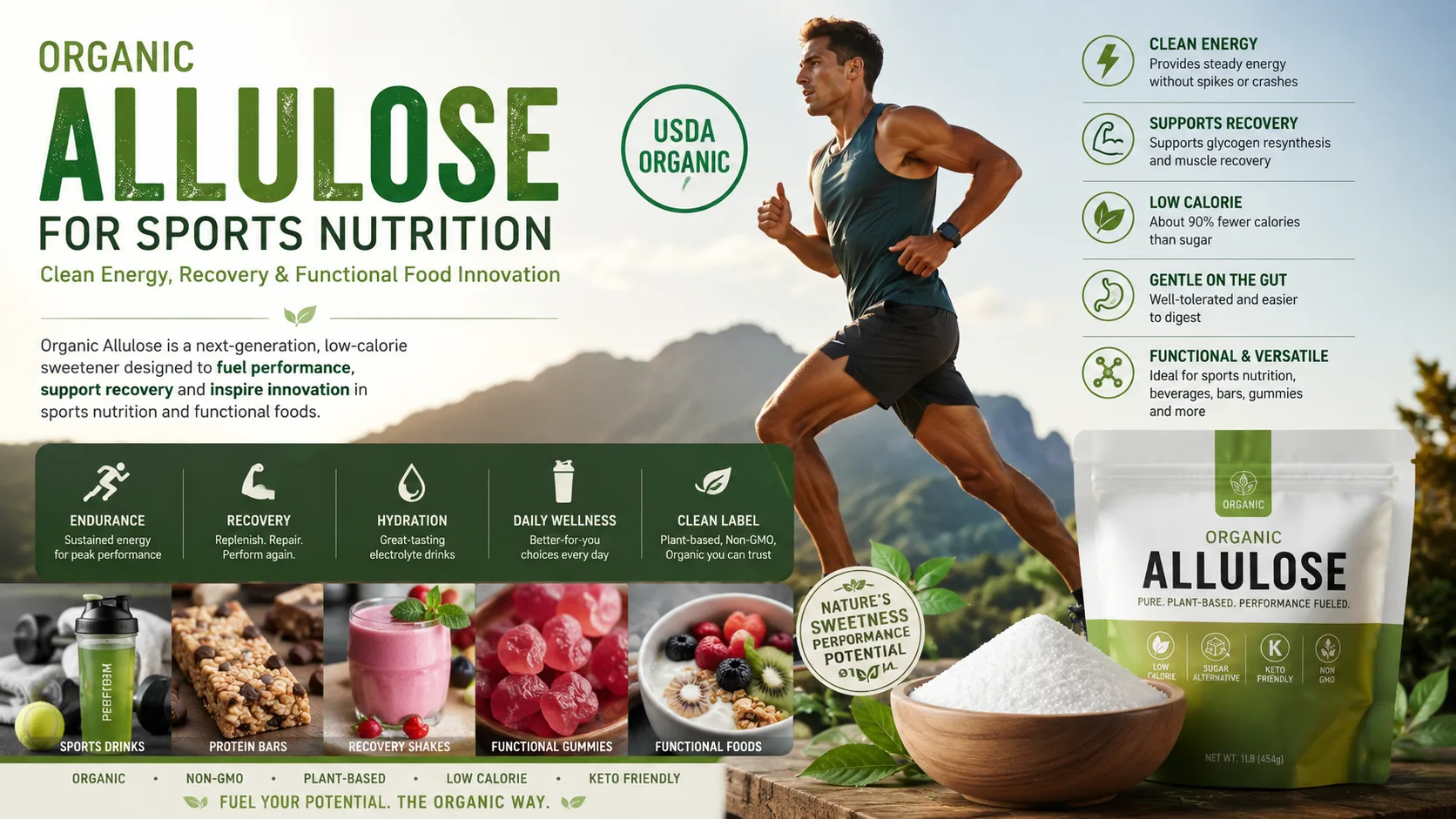 Alulosa Orgánica Para Nutrición Deportiva: Energía Limpia, Recuperación E Innovación En Alimentos Funcionales Alulosa Orgánica Para Nutrición Deportiva: Energía Limpia, Recuperación E Innovación En Alimentos Funcionales
