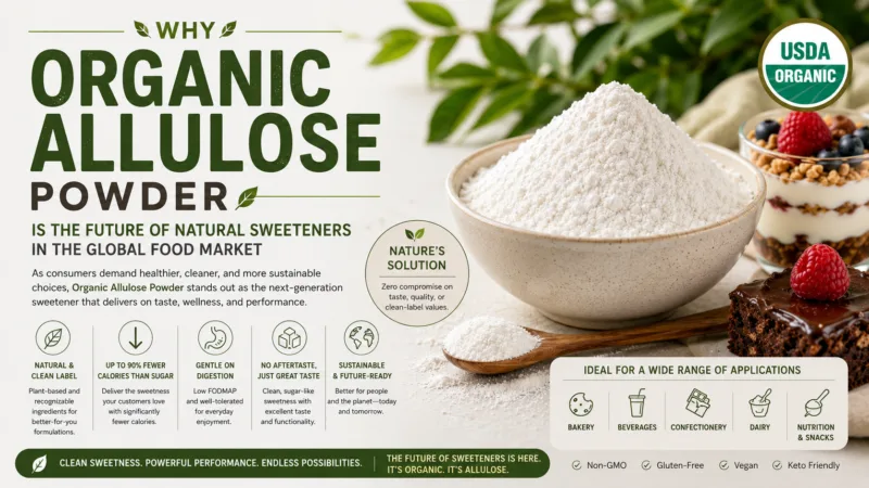 El Giro Mundial Hacia Los Edulcorantes Naturales: Por Qué La Alulosa Orgánica Gana Terreno En 2025-2026 Why Organic Allulose Powder Is The Future Of Natural Sweeteners In The Global Food Market