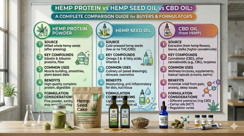 Comparativa Completa: Proteína De Cáñamo Vs Aceite De Semilla De Cáñamo Vs Aceite De Cbd Hemp Protein Vs Hemp Seed Oil Vs Cbd Oil A Complete Comparison Guide For Buyers &Amp; Formulators