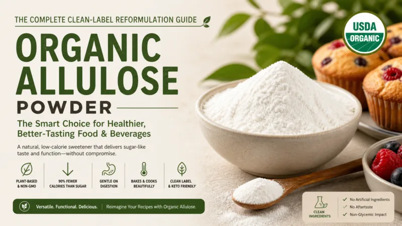 Alulosa Orgánica En Polvo: La Guía Completa De Reformulación De Etiqueta Limpia Para Fabricantes De Alimentos Organic Allulose Powder The Complete Clean-Label Reformulation Guide For Food Manufacturers