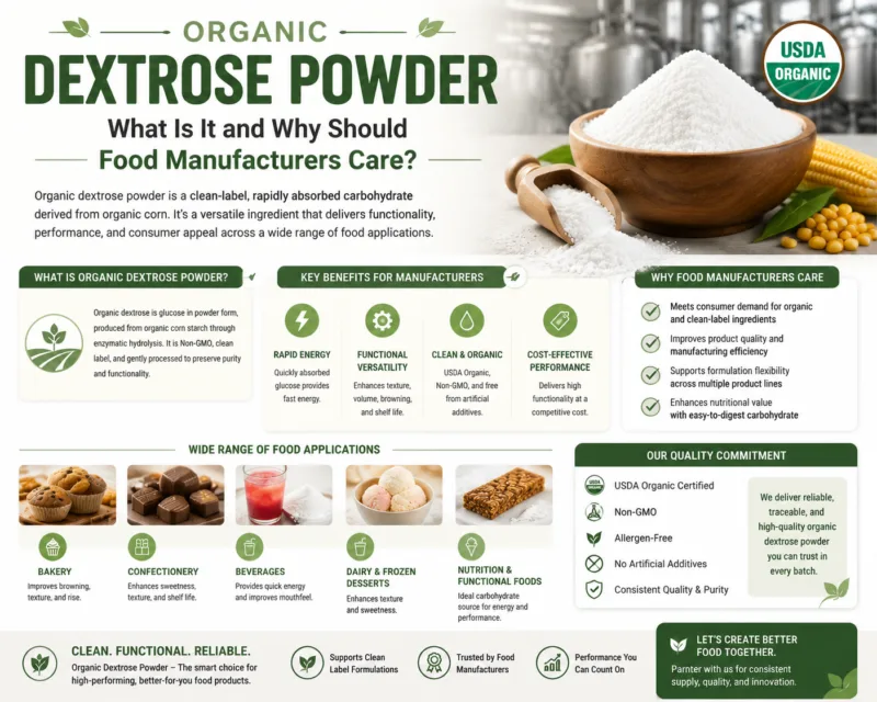 Dextrosa Orgánica En Polvo: Qué Es Y Por Qué Debería Importarles A Los Fabricantes De Alimentos Organic Dextrose Powder What Is It And Why Should Food Manufacturers Care