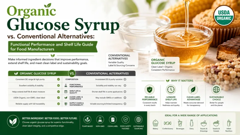 Jarabe De Glucosa Orgánico Vs. Jarabes Convencionales – Guía De Rendimiento Funcional Y Vida Útil Organic Glucose Syrup Vs. Conventional Syrups: Functional Performance And Shelf Life Guide